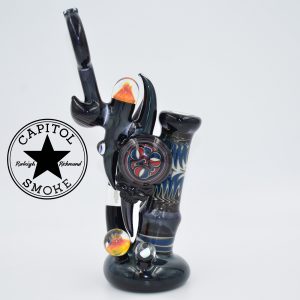 product glass pipe 000162821 04 | Black Throated Wind Bubbler by Aaron Glass