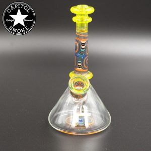product glass pipe 00043960 blue 00 | Matthew Beale Orange Green 6" Worked Rig