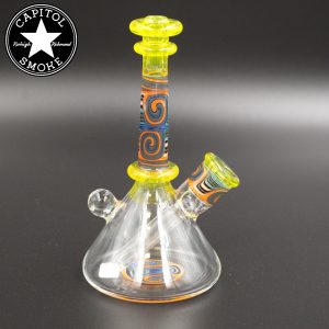 product glass pipe 00043960 blue 03 | Matthew Beale Orange Green 6" Worked Rig