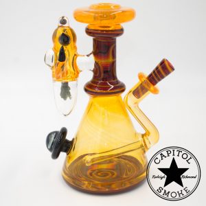 product glass pipe 00044165 00 | G Check Moldavite Rocket Ship Rig w Opals