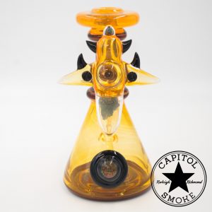 product glass pipe 00044165 03 | G Check Moldavite Rocket Ship Rig w Opals