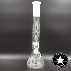 product glass pipe 00048064 00 | Roor 18" White Beaker Etched Black Widow