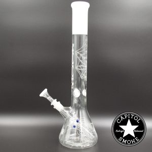 product glass pipe 00048064 01 | Roor 18" White BK Etched Black Widow