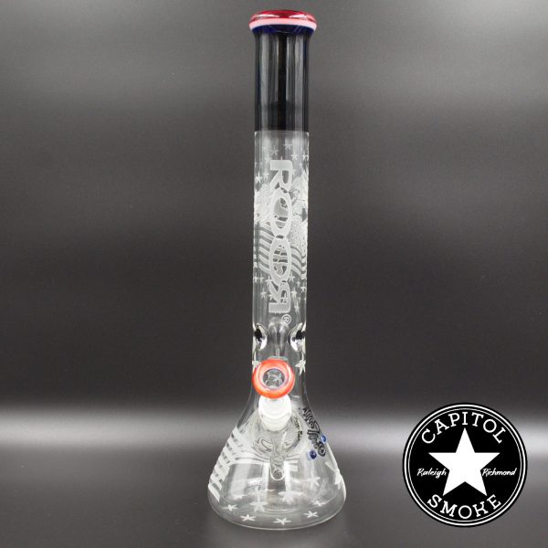 product glass pipe 00048118 00 | Roor 18" Beaker Etched Red, White, & Blue