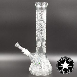 product glass pipe 00048187 01 | Roor 14" Beaker Etched Flowers and Vines