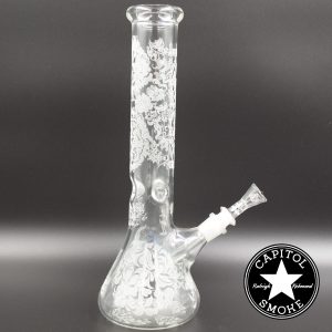 product glass pipe 00048187 03 | Roor 14" Beaker Etched Flowers and Vines