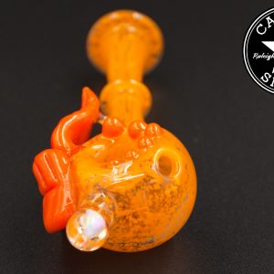 product glass pipe 00182614 orange 00 | Glass By Hunter Orange Leaf Spoon