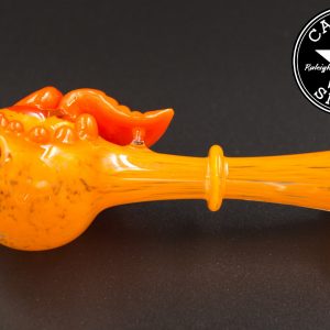 product glass pipe 00182614 orange 01 | Glass By Hunter Orange Leaf Spoon