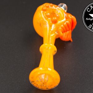 product glass pipe 00182614 orange 02 | Glass By Hunter Orange Leaf Spoon