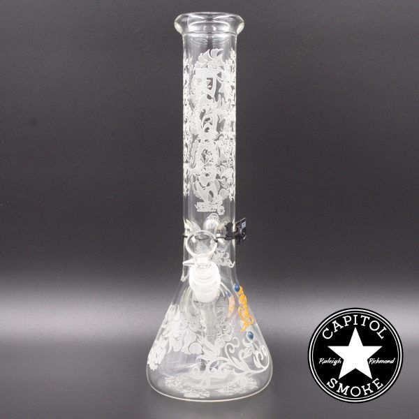 product glass pipe 00120173 00 | ROOR 14" Beaker Floral Etched Design
