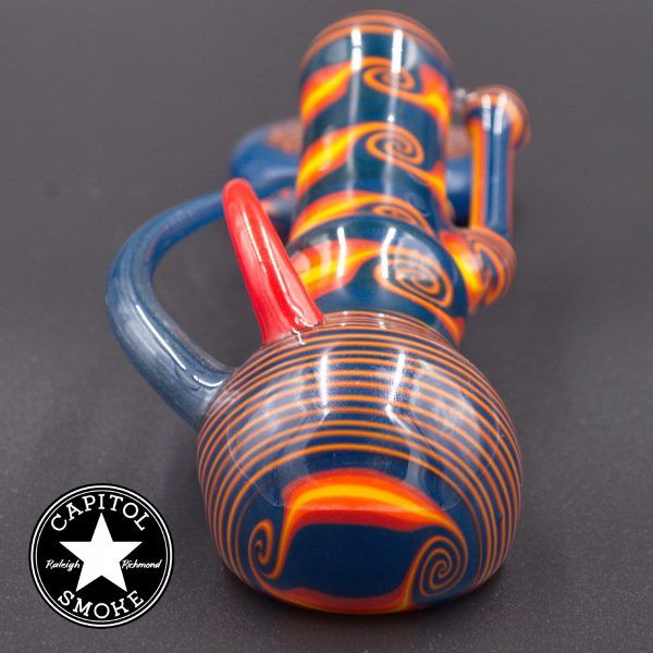 product glass pipe 00195065 00 | Laydown Bubbler Blue and Orange