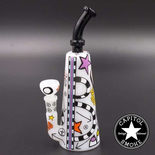 product glass pipe 00021151 01 | 4" Fumed Handpipe w Ring/Bubbles
