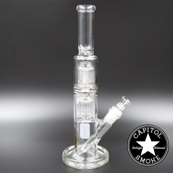 Product glass pipe 00115308 00 | Medicali Gold 12" 14mm Double Stack Perc Straight Tube
