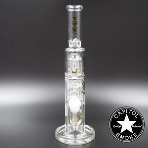 Product glass pipe 00115308 01 | Medicali Gold 12" 14mm Double Stack Perc Straight Tube