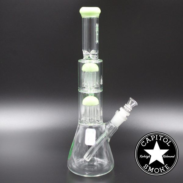 Product glass pipe 00115353 00 | Medicali Green 12" 14mm Double Stack Perc Beaker Tube
