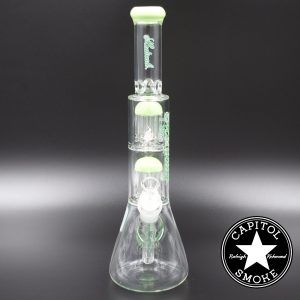 Product glass pipe 00115353 01 | Medicali Green 12" 14mm Double Stack Perc Beaker Tube