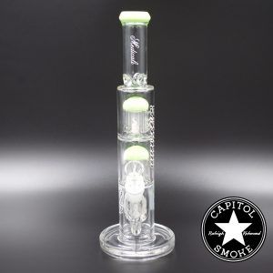 Product glass pipe 00185912 01 | Medicali Green 12" 14mm Double Stack Perc Straight Tube