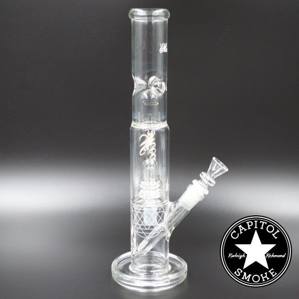 Product glass pipe 00219808 00 | Medicali White 14" 14mm Showerhead Perc Straight Tube