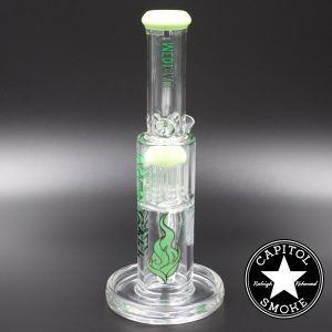 Product glass pipe 00219907 03 | Medicali Green 10" 14mm Showerhead Perc Straight Tube