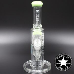 Product glass pipe 00219921 01 3 | Medicali White 10" 14mm Showerhead Perc Straight Tube
