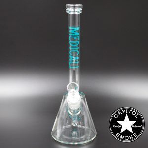 Product glass pipe 00220118 01 | Medicali Blue 12" 14mm Beaker Bottom Tube