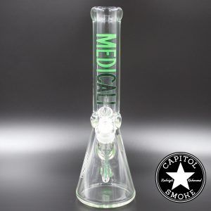 Product glass pipe 00220194 01 | Medicali Green 14" 14mm Heavy Beaker Bottom Tube
