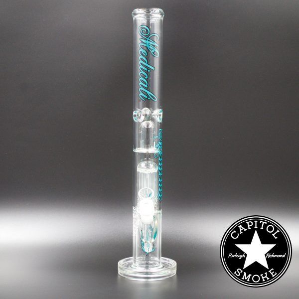 product glass pipe 00007191 00 | Medicali Blue 18" 14mm Tree Perc Straight Tube