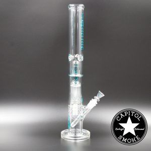 product glass pipe 00007191 03 | Medicali Blue 18" 14mm Tree Perc Straight Tube
