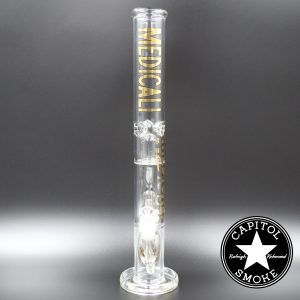 product glass pipe 00116008 00 | Medicali Gold 18" 14mm Showerhead Perc Straight Tube