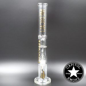 product glass pipe 00116008 02 | Medicali Gold 18" 14mm Showerhead Perc Straight Tube