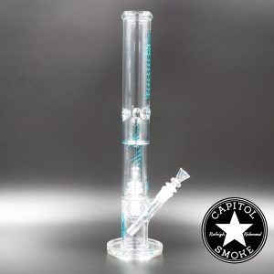 product glass pipe 00221658 03 | Medicali Blue 18" 14mm Showerhead Perc Straight Tube