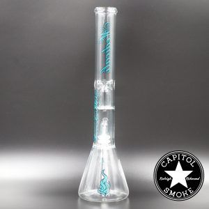product glass pipe 00223164 02 | Medicali Blue 18" 14mm Showerhead Perc Beaker Bottom Tube