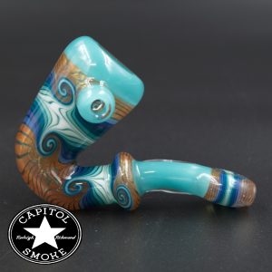 product glass pipe 210000026342 01 | Mitchell Glass Teal Rimmed Wig Wag Sherlock