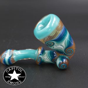 product glass pipe 210000026342 03 | Mitchell Glass Teal Rimmed Wig Wag Sherlock