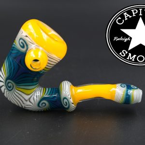 product glass pipe 210000026351 01 | Mitchell Glass Yellow Rimmed Wig Wag Sherlock