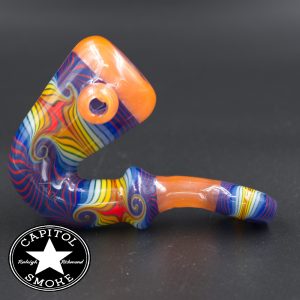 product glass pipe 210000026358 01 | Mitchell Glass Orange Rimmed Purple Wig Wag Sherlock