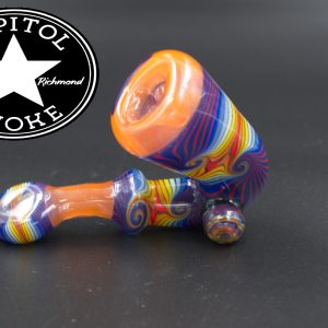 product glass pipe 210000026358 03 | Mitchell Glass Orange Rimmed Purple Wig Wag Sherlock