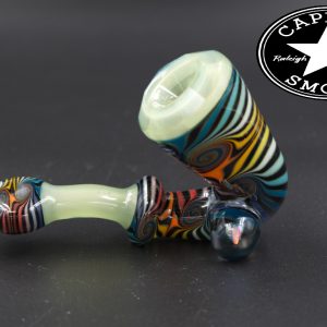 product glass pipe 210000026364 00 | Mitchell Glass Slyme Green Rimmed Faceted Wig Wag Sherlock