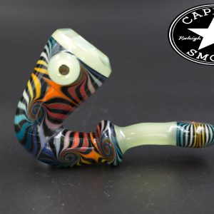 product glass pipe 210000026364 01 | Mitchell Glass Slyme Green Rimmed Faceted Wig Wag Sherlock