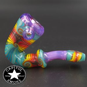 product glass pipe 210000026370 01 | Mitchell Glass Purple Rimmed Faceted Wig Wag Sherlock
