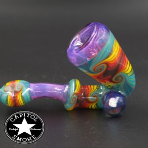 product glass pipe 210000026370 03 | Mitchell Glass Purple Rimmed Faceted Wig Wag Sherlock