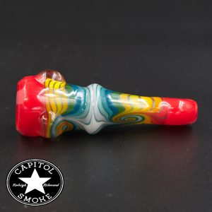 product glass pipe 210000026376 02 | Mitchell Glass Faceted Chillum Red Top