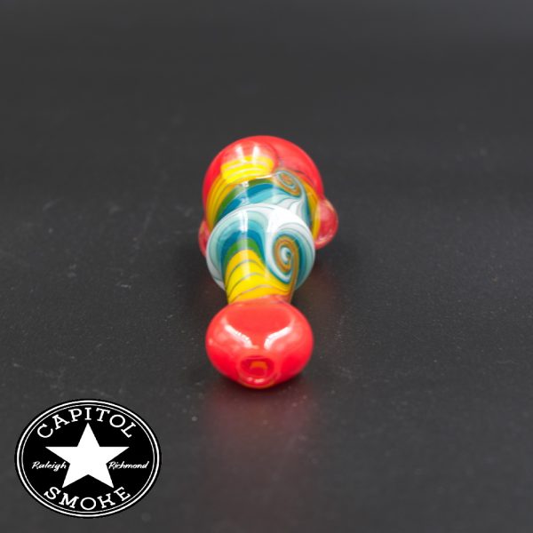 product glass pipe 210000026376 04 | Mitchell Glass Faceted Chillum Red Top