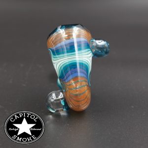 product glass pipe 210000026383 01 | Mitchell Glass Clear Blue Rimmed Faceted Wig Wag Sherlock