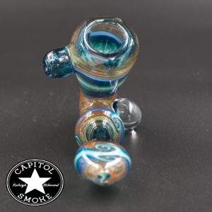 product glass pipe 210000026383 03 | Mitchell Glass Clear Blue Rimmed Faceted Wig Wag Sherlock