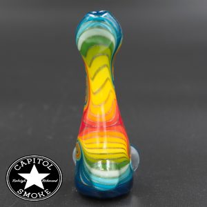 product glass pipe 210000026386 01 | Mitchell Glass Faceted Chillum Dark Blue & Blue Top