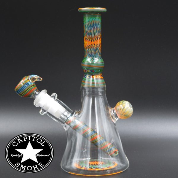 product glass pipe 210000026851 00 | Devo Green & Orange Wig-Wag Water Pipe