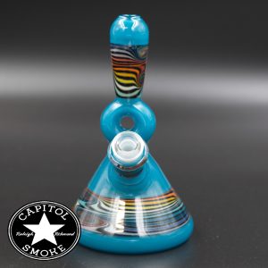 product glass pipe 210000028716 01 | Mitchell Glass Rig Teal w/ Rainbow Wig Wag