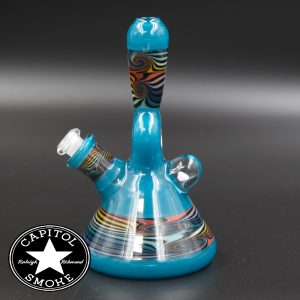 product glass pipe 210000028716 02 | Mitchell Glass Rig Teal w/ Rainbow Wig Wag