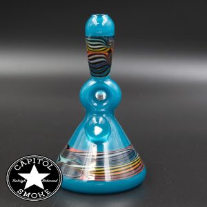 product glass pipe 210000028716 03 | Mitchell Glass Rig Teal w/ Rainbow Wig Wag
